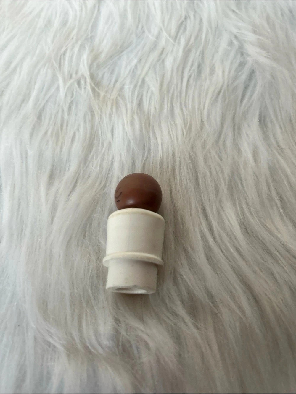 Vintage little people white body, brown skin tone figure